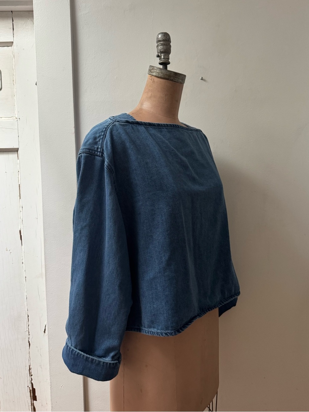 COS square neck denim top
